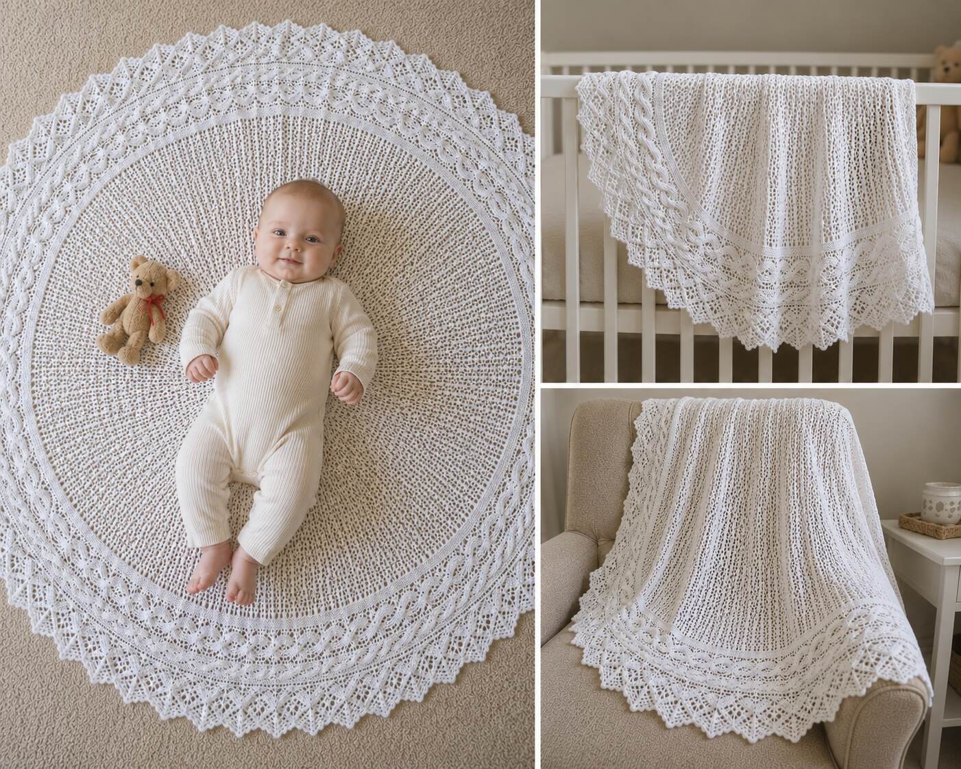 Round Lace Shawl shown worn